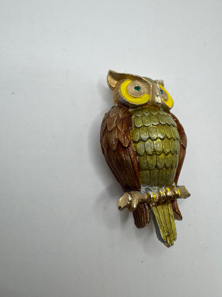 Vintage JJ Jonette Owl Brooch