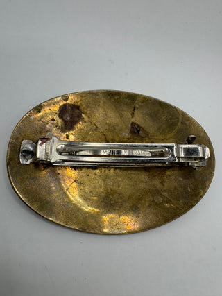 Tri Horse Celtic Vintage Brass Hair Clip