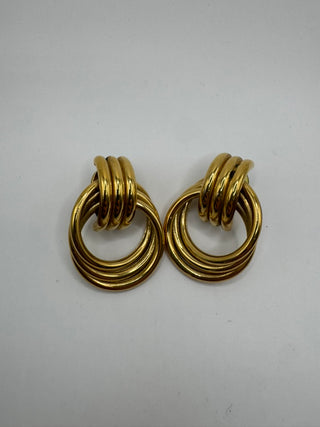 80s Gold Tone Statement Post Earrings