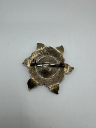 Vintage Cloisionne Rose Brooch
