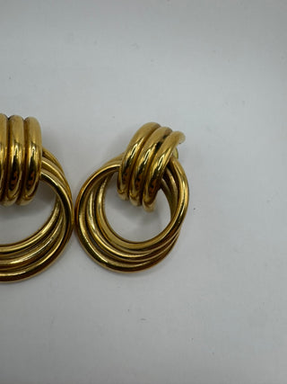 80s Gold Tone Statement Post Earrings