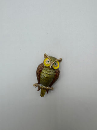 Vintage JJ Jonette Owl Brooch