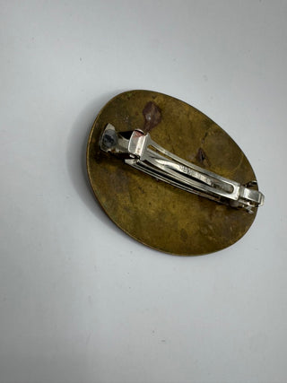 Tri Horse Celtic Vintage Brass Hair Clip