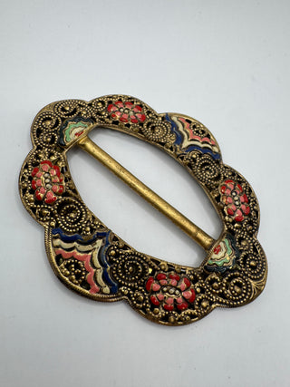 Vintage Brass and Enamel Buckle