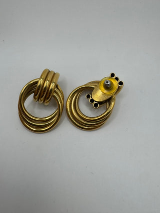 80s Gold Tone Statement Post Earrings