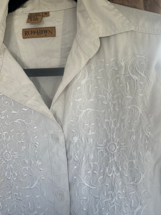 Ruff Hewn Vintage White Shirt with Embroidery Bib