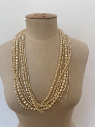 Vintage Faux Pearl 6 Strand Necklace - Still with original tags