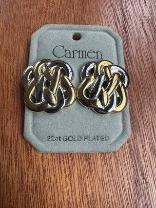 Vintage Carmen 22kt Gold Plated Clip on Earrings