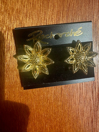 Vintage Sunflower Clip On Earrings