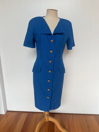 Stunning Blue Oleg Cassini Dress - Size 8-10