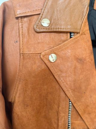 Genuine leather biker jacket, size 8-10