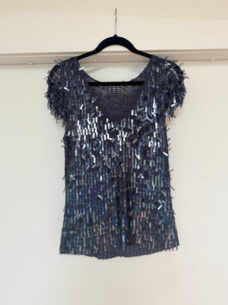 Vintage Tank Top - Knit with square  sequins