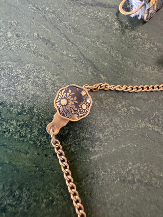 Vintage Japanese damascene jewellery set