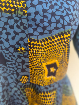 Vibrant 80s patterned top- size 10-12