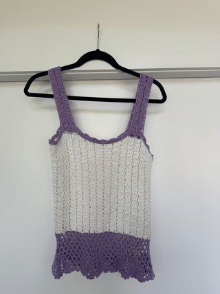 Size 10 Purple Crochet Top - Handmade