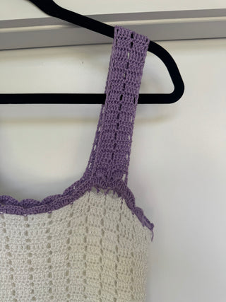 Size 10 Purple Crochet Top - Handmade
