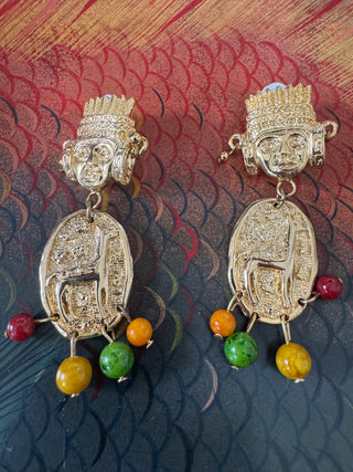 Vintage Gold Tone dangly earrings