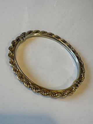 Gold plated Sterling Silver Rope bangle