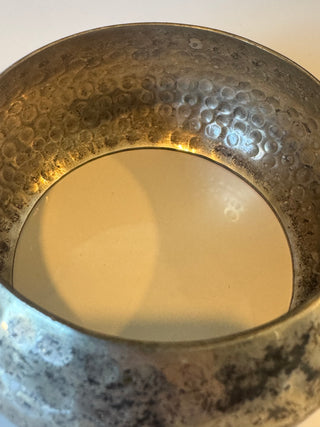 Large Chunky Hammered Metal Bangle