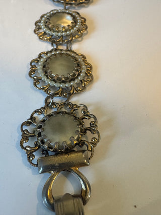 Vintage Victorian Revival Costume Bracelet with MOP inserts