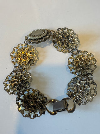 Vintage Victorian Revival Costume Bracelet with MOP inserts