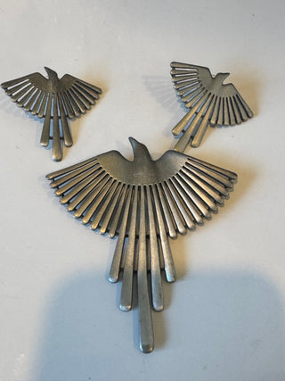 Vintage 1988 JJ Bird Brooch and Earrings