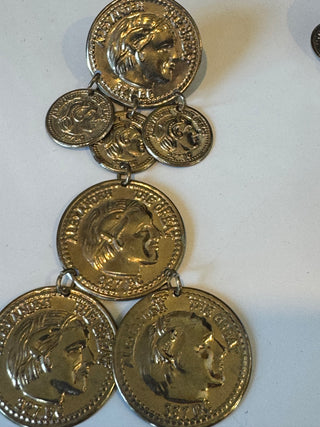 Faux Coin Dangle Post Earrings