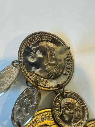 Faux Coin Dangle Post Earrings