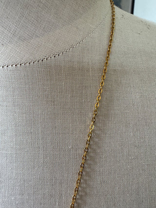 Selenite Pendant - Gold Tone