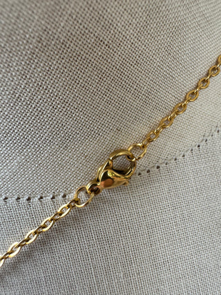 Selenite Pendant - Gold Tone