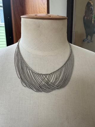 Sterling Silver with Chain Fringe Design