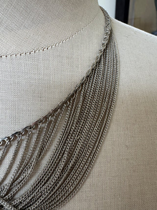 Sterling Silver with Chain Fringe Design