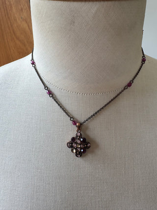 Vintage costume necklace with cross style pendant