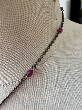 Vintage costume necklace with cross style pendant