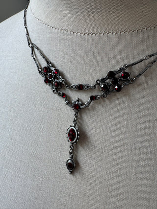 Vintage Red Glass Necklace