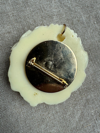 Pre- 1950s Celluloid Carved Rose Brooch/Pendant