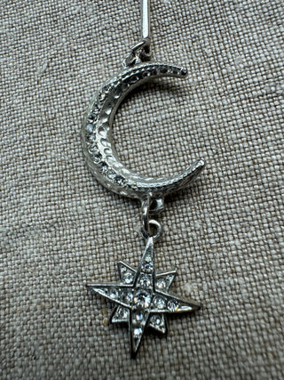 Silver Tone celestial drop earrings