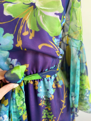 Kevin Berkahn 1970s Floral Dress - Size Small (8-10)