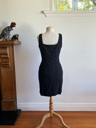 Classic 90s Black Mini Dress - Size 10