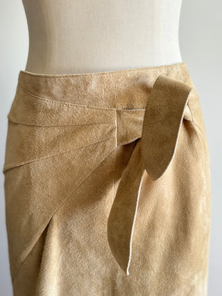 Vintage Suede Skirt - Tie waist