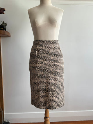 Vintage Patterned Pencil Skirt