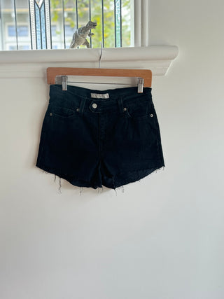 Levis 512 Black Denim Cut Off Shorts Size 8