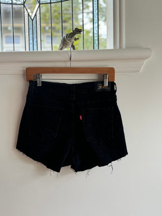 Levis 512 Black Denim Cut Off Shorts Size 8