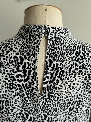 Zara Long sleeve Maxi Leopard Print Dress