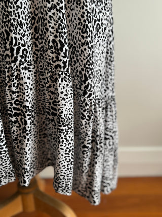 Zara Long sleeve Maxi Leopard Print Dress