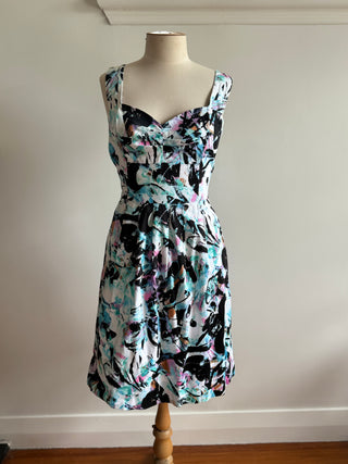 Crazy eighties print dress - Size 10