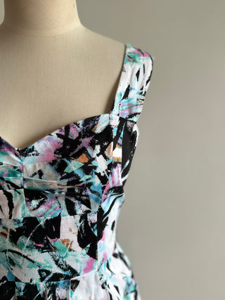 Crazy eighties print dress - Size 10