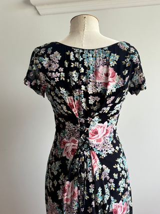 90's Floral Button down dress - Size Small - or 10