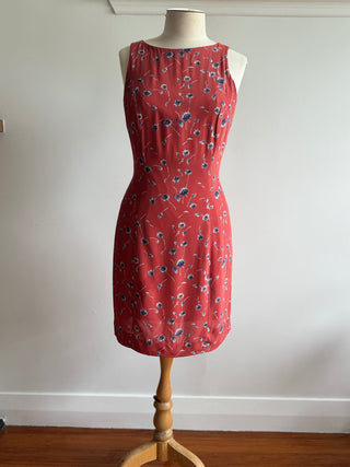 90's Printed Rayon Mini Dress - Size Small - 8-10