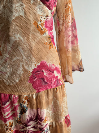 90's Hippy Inspired Floral dress - Size M or 12-14